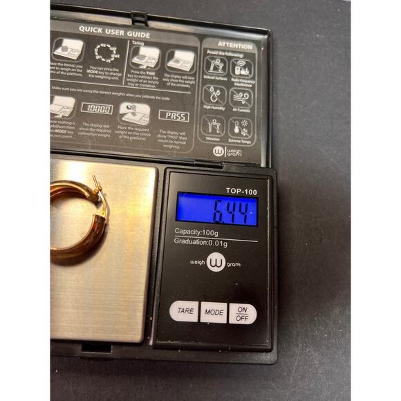 Rose Gold over sterling silver Italian hoop earrings - Picture 14 of 14